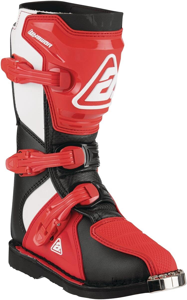 Racing 446641 Powersports Motocross Protection Gear: AR1 Boots, Black/Red, Size Youth 1, 1 Pair